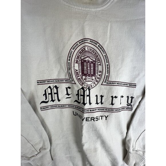 VTG McMurry University Texas Mens Large Sweatshirt Crewneck 90s Y2K Made in USA - Picture 3 of 8